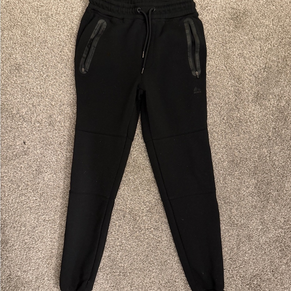 Kids Black Jogger Pants - Athletic Fleece Tapered Sweatpants